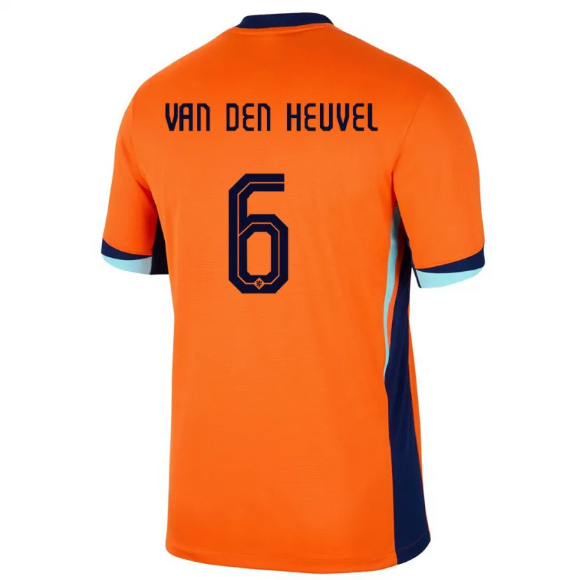 Danxen Kinder Niederlande Tim Van Den Heuvel #6 Orange Heimtrikot Trikot 24-26 T-Shirt Schweiz