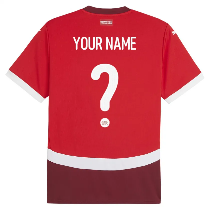 Danxen Kinder Schweiz Ihren Namen #0 Rot Heimtrikot Trikot 24-26 T-Shirt Schweiz