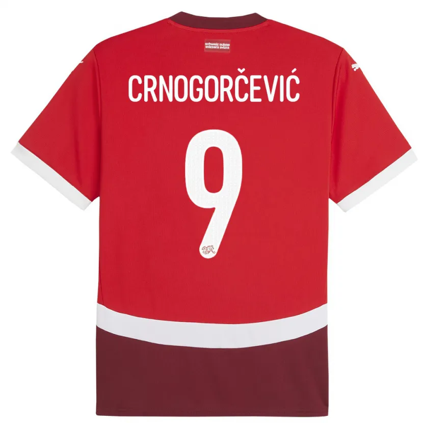 Danxen Kinder Schweiz Ana Maria Crnogorcevic #9 Rot Heimtrikot Trikot 24-26 T-Shirt Schweiz