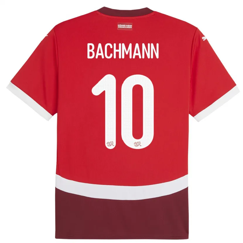 Danxen Kinder Schweiz Ramona Bachmann #10 Rot Heimtrikot Trikot 24-26 T-Shirt Schweiz