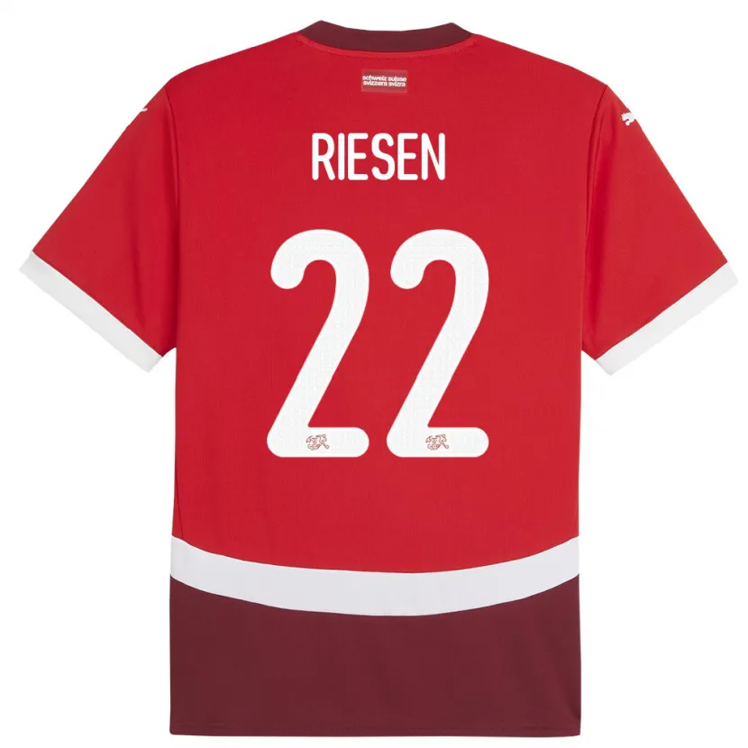 Danxen Kinder Schweiz Nadine Riesen #22 Rot Heimtrikot Trikot 24-26 T-Shirt Schweiz