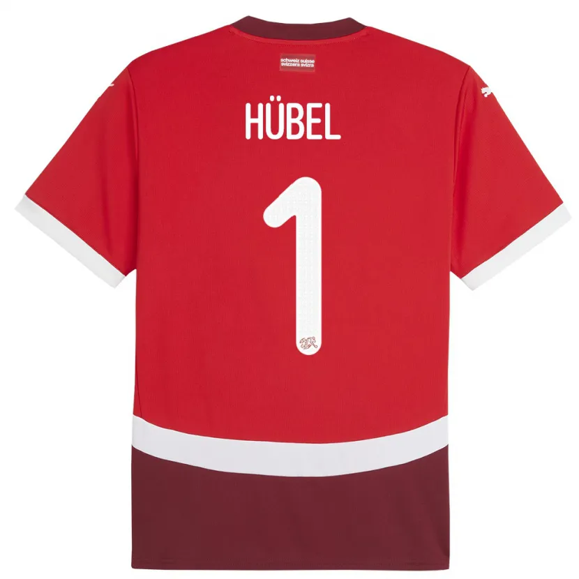 Danxen Kinder Schweiz Marvin Hubel #1 Rot Heimtrikot Trikot 24-26 T-Shirt Schweiz