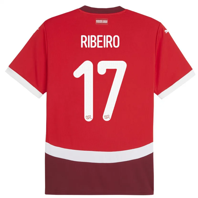Danxen Kinder Schweiz Joel Ribeiro #17 Rot Heimtrikot Trikot 24-26 T-Shirt Schweiz