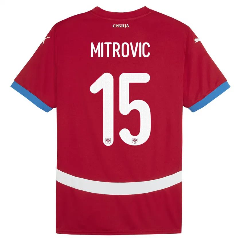 Danxen Kinder Serbien Stefan Mitrovic #15 Rot Heimtrikot Trikot 24-26 T-Shirt Schweiz