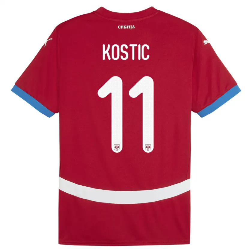 Danxen Kinder Serbien Filip Kostic #11 Rot Heimtrikot Trikot 24-26 T-Shirt Schweiz