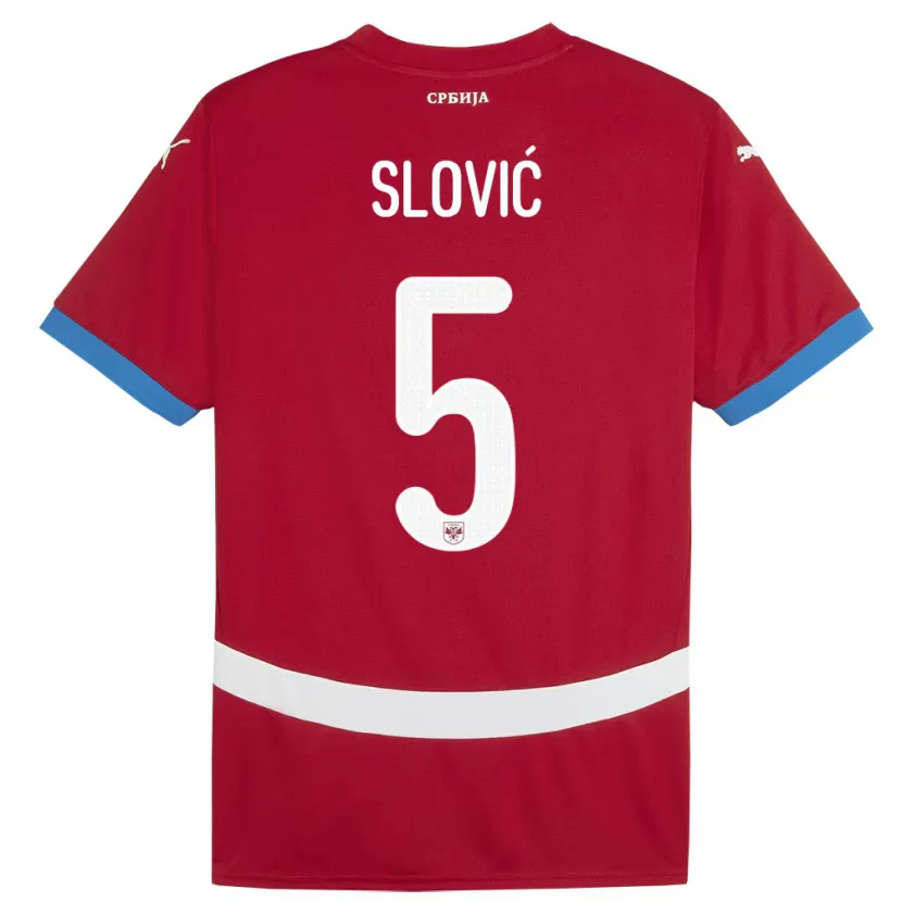 Danxen Kinder Serbien Violeta Slovic #5 Rot Heimtrikot Trikot 24-26 T-Shirt Schweiz