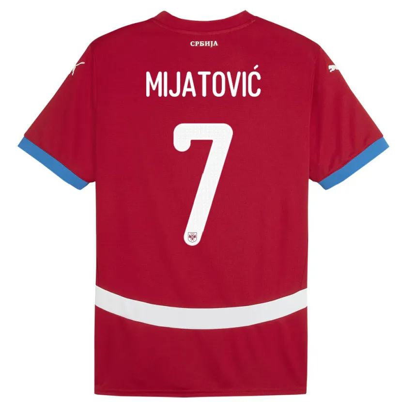 Danxen Kinder Serbien Milica Mijatovic #7 Rot Heimtrikot Trikot 24-26 T-Shirt Schweiz