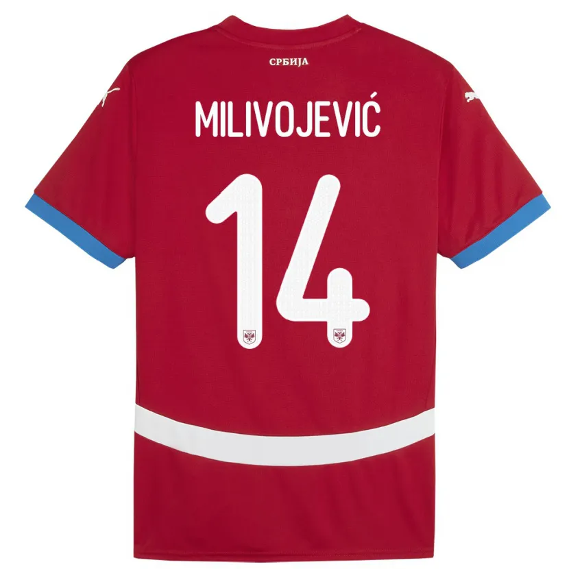 Danxen Kinder Serbien Vesna Milivojevic #14 Rot Heimtrikot Trikot 24-26 T-Shirt Schweiz