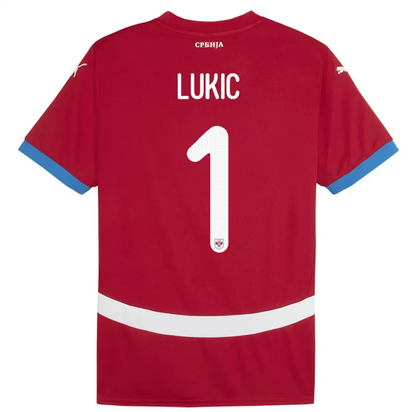 Danxen Kinder Serbien Ognjen Lukic #1 Rot Heimtrikot Trikot 24-26 T-Shirt Schweiz
