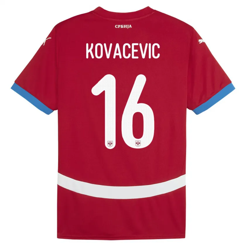 Danxen Kinder Serbien Bojan Kovacevic #16 Rot Heimtrikot Trikot 24-26 T-Shirt Schweiz