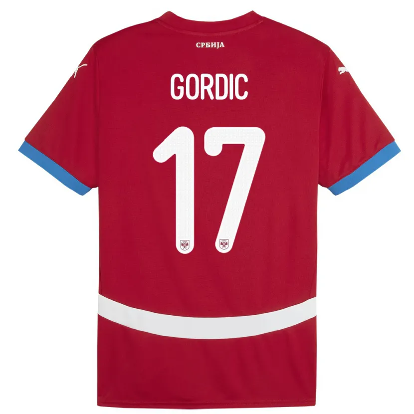 Danxen Kinder Serbien Djordje Gordic #17 Rot Heimtrikot Trikot 24-26 T-Shirt Schweiz