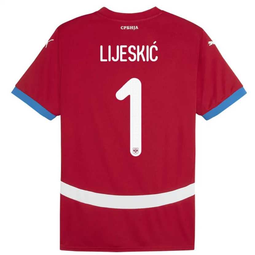 Danxen Kinder Serbien Luka Lijeskic #1 Rot Heimtrikot Trikot 24-26 T-Shirt Schweiz