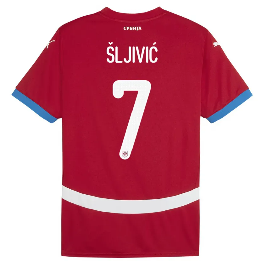Danxen Kinder Serbien Jovan Sljivic #7 Rot Heimtrikot Trikot 24-26 T-Shirt Schweiz