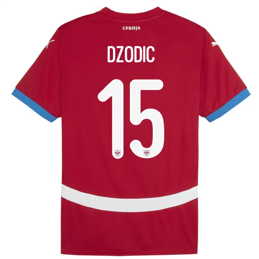 Danxen Kinder Serbien Stefan Dzodic #15 Rot Heimtrikot Trikot 24-26 T-Shirt Schweiz