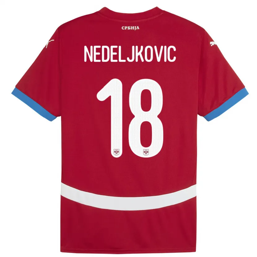 Danxen Kinder Serbien Kosta Nedeljkovic #18 Rot Heimtrikot Trikot 24-26 T-Shirt Schweiz