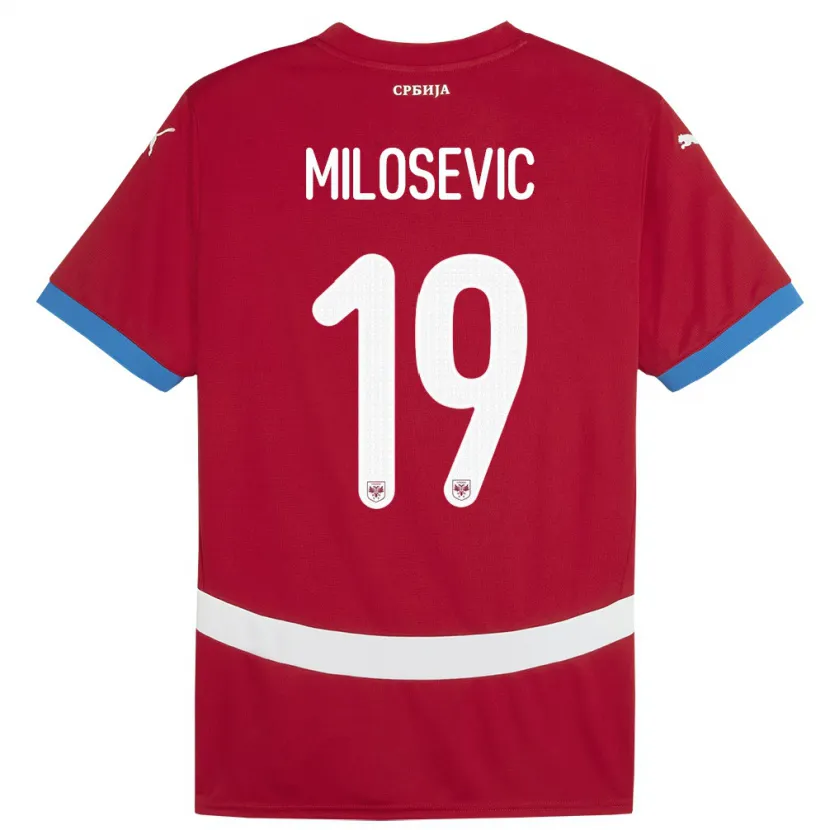 Danxen Kinder Serbien Jovan Milosevic #19 Rot Heimtrikot Trikot 24-26 T-Shirt Schweiz