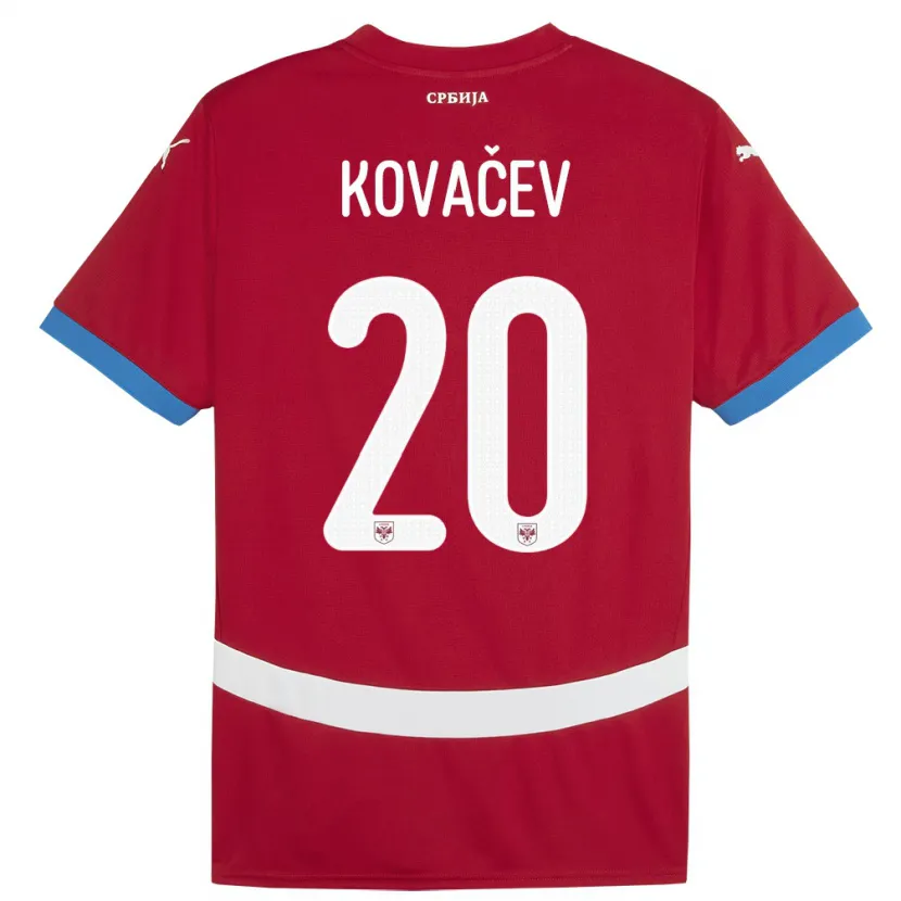 Danxen Kinder Serbien Milan Kovacev #20 Rot Heimtrikot Trikot 24-26 T-Shirt Schweiz