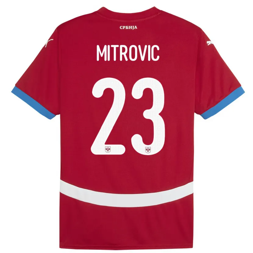 Danxen Kinder Serbien Vuk Mitrovic #23 Rot Heimtrikot Trikot 24-26 T-Shirt Schweiz