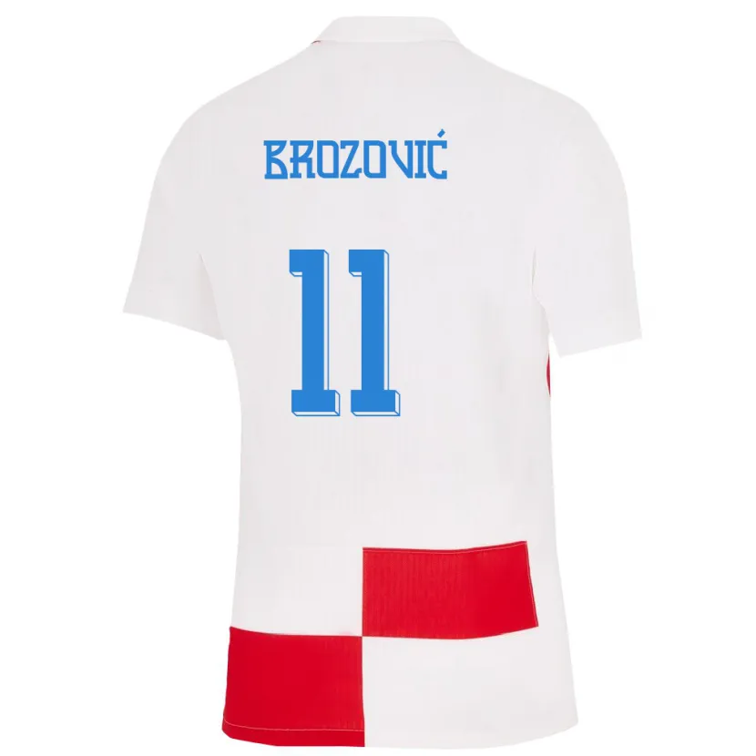 Danxen Kinder Kroatien Marcelo Brozovic #11 Weiß Rot Heimtrikot Trikot 24-26 T-Shirt Schweiz