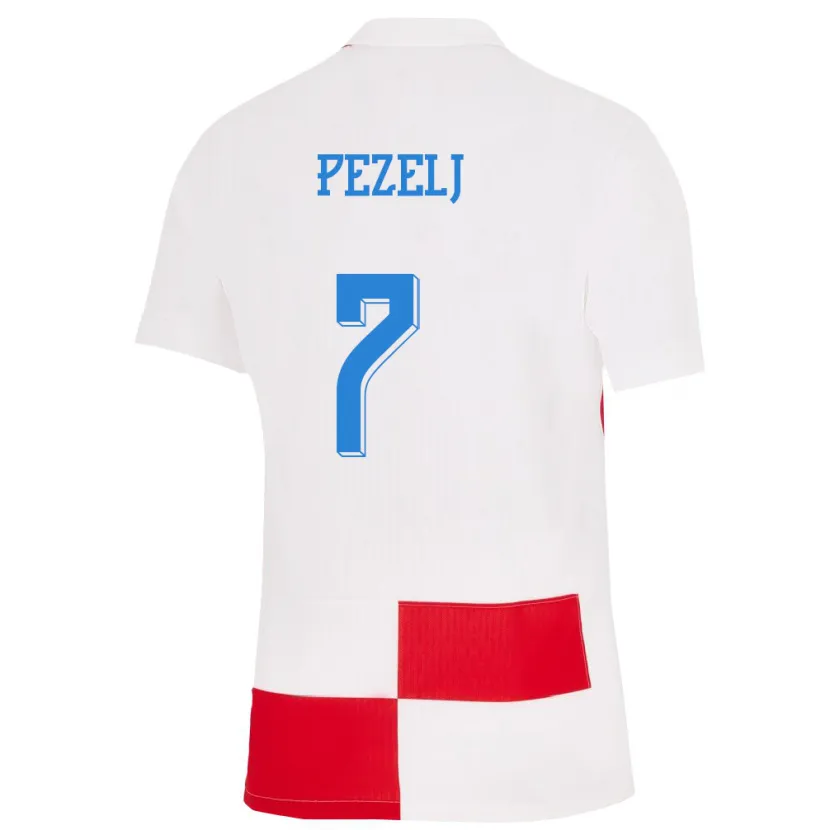 Danxen Kinder Kroatien Petra Pezelj #7 Weiß Rot Heimtrikot Trikot 24-26 T-Shirt Schweiz