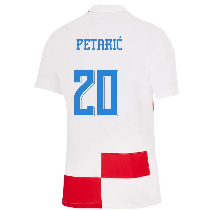 Danxen Kinder Kroatien Nika Petaric #20 Weiß Rot Heimtrikot Trikot 24-26 T-Shirt Schweiz