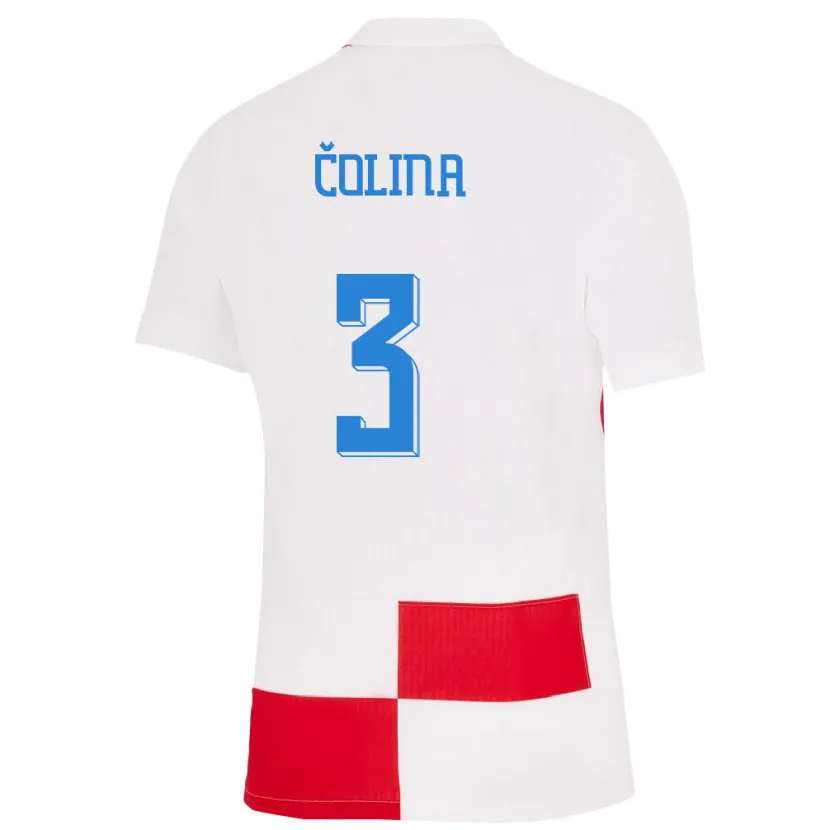 Danxen Kinder Kroatien David Colina #3 Weiß Rot Heimtrikot Trikot 24-26 T-Shirt Schweiz