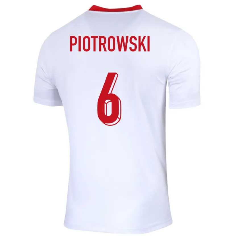Danxen Kinder Polen Jakub Piotrowski #6 Weiß Heimtrikot Trikot 24-26 T-Shirt Schweiz