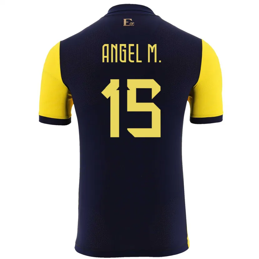 Danxen Kinder Ecuador Angel Mena #15 Gelb Heimtrikot Trikot 24-26 T-Shirt Schweiz