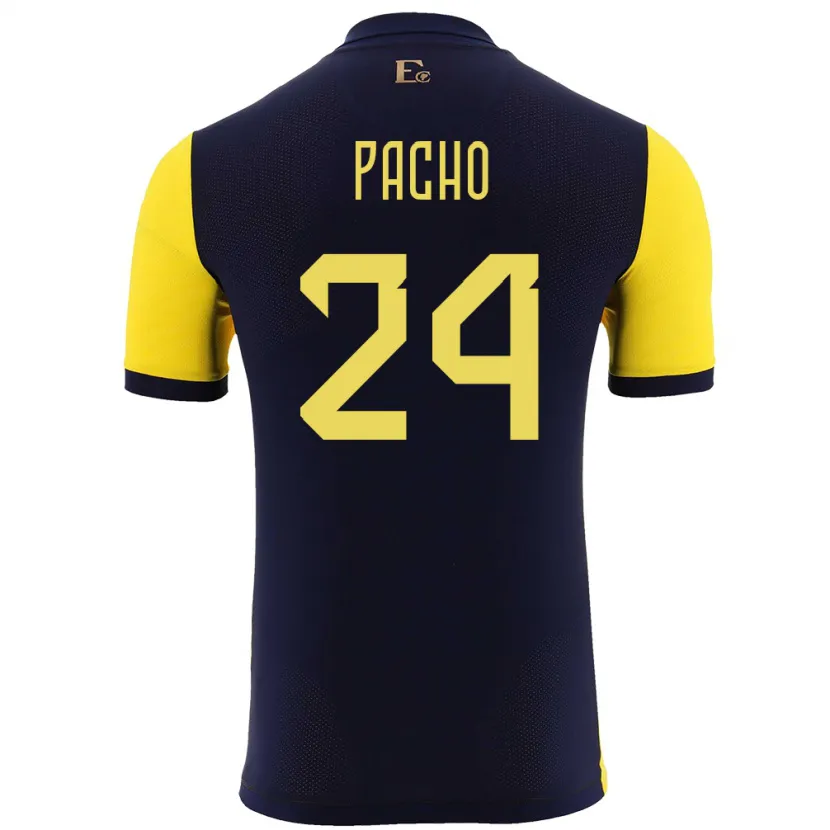 Danxen Kinder Ecuador William Pacho #24 Gelb Heimtrikot Trikot 24-26 T-Shirt Schweiz