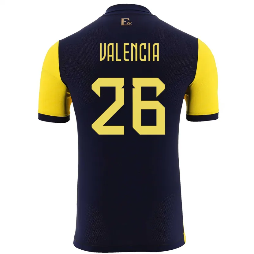 Danxen Kinder Ecuador Anthony Valencia #26 Gelb Heimtrikot Trikot 24-26 T-Shirt Schweiz