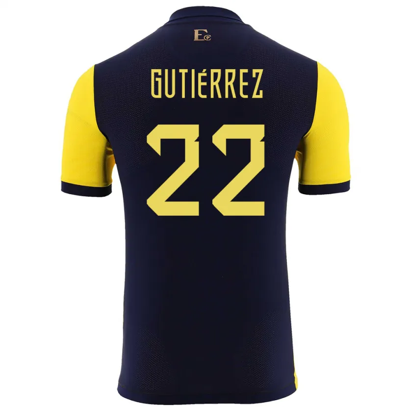 Danxen Kinder Ecuador Melanie Gutierrez #22 Gelb Heimtrikot Trikot 24-26 T-Shirt Schweiz