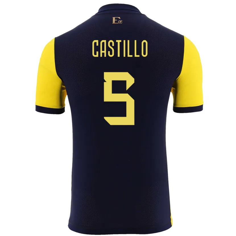 Danxen Kinder Ecuador Denil Castillo #5 Gelb Heimtrikot Trikot 24-26 T-Shirt Schweiz
