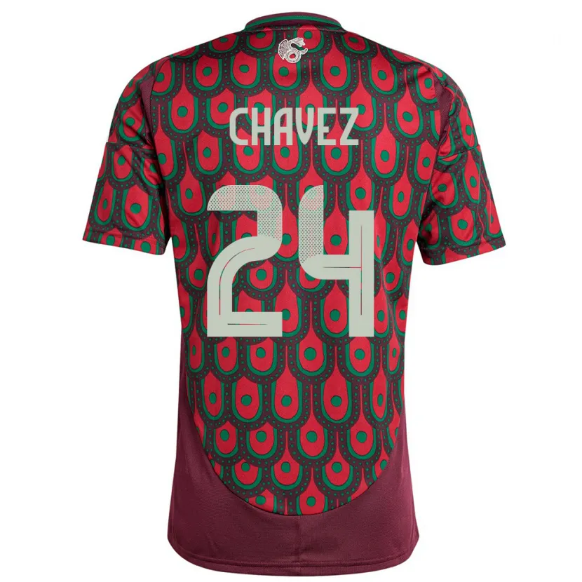 Danxen Kinder Mexiko Luis Chavez #24 Kastanienbraun Heimtrikot Trikot 24-26 T-Shirt Schweiz
