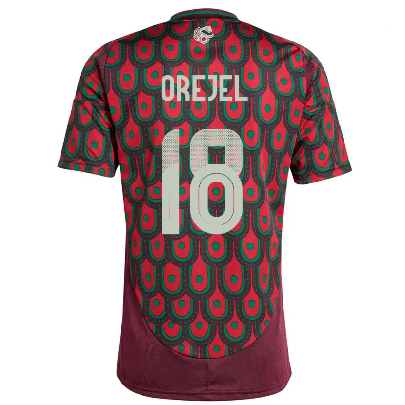 Danxen Kinder Mexiko Jocelyn Orejel #18 Kastanienbraun Heimtrikot Trikot 24-26 T-Shirt Schweiz