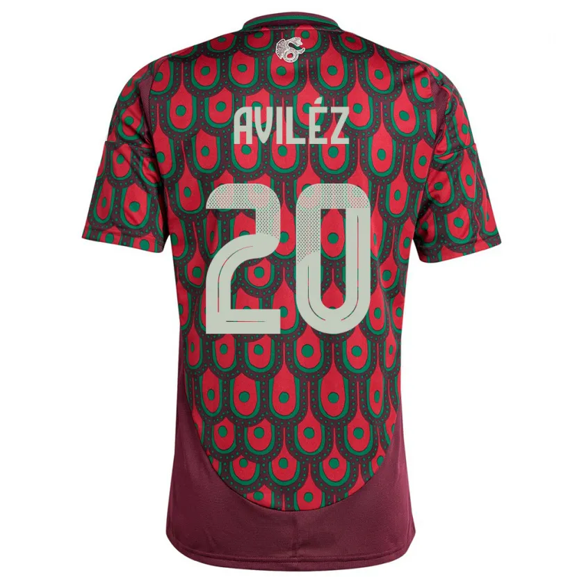 Danxen Kinder Mexiko Aylin Avilez #20 Kastanienbraun Heimtrikot Trikot 24-26 T-Shirt Schweiz