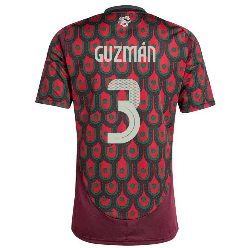 Danxen Kinder Mexiko Victor Guzman #3 Kastanienbraun Heimtrikot Trikot 24-26 T-Shirt Schweiz