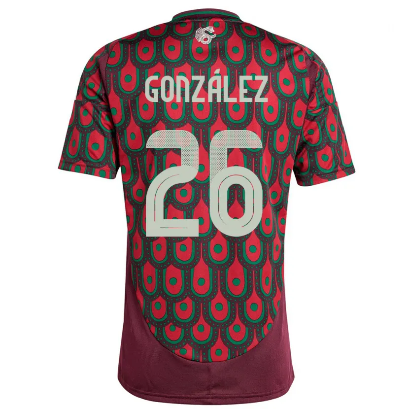 Danxen Kinder Mexiko Bryan Gonzalez #26 Kastanienbraun Heimtrikot Trikot 24-26 T-Shirt Schweiz