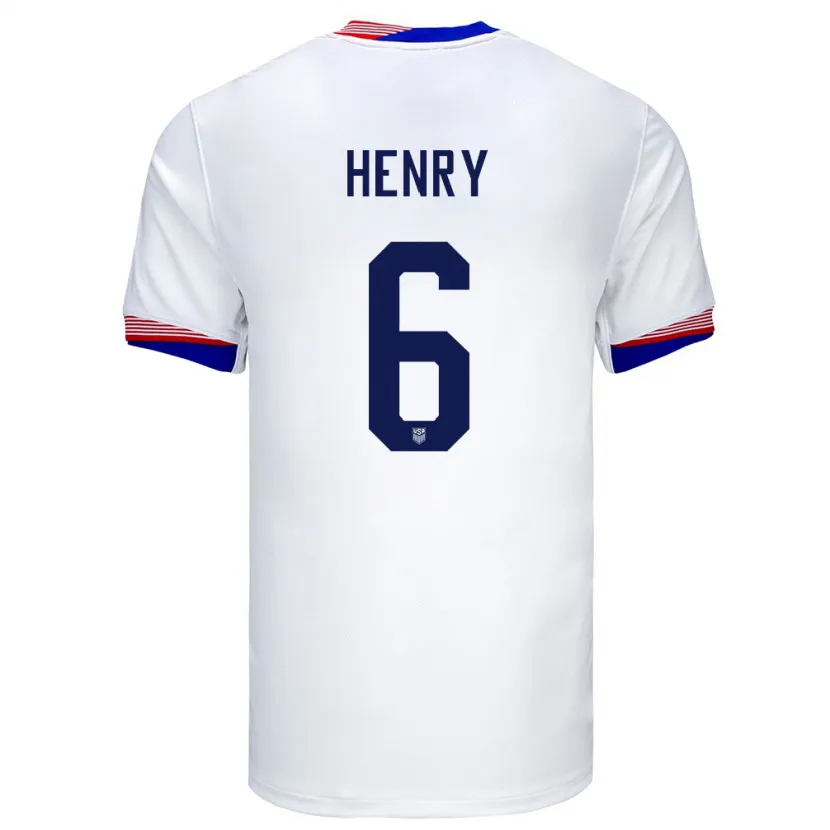 Danxen Kinder Vereinigte Staaten Kobi Henry #6 Weiß Heimtrikot Trikot 24-26 T-Shirt Schweiz