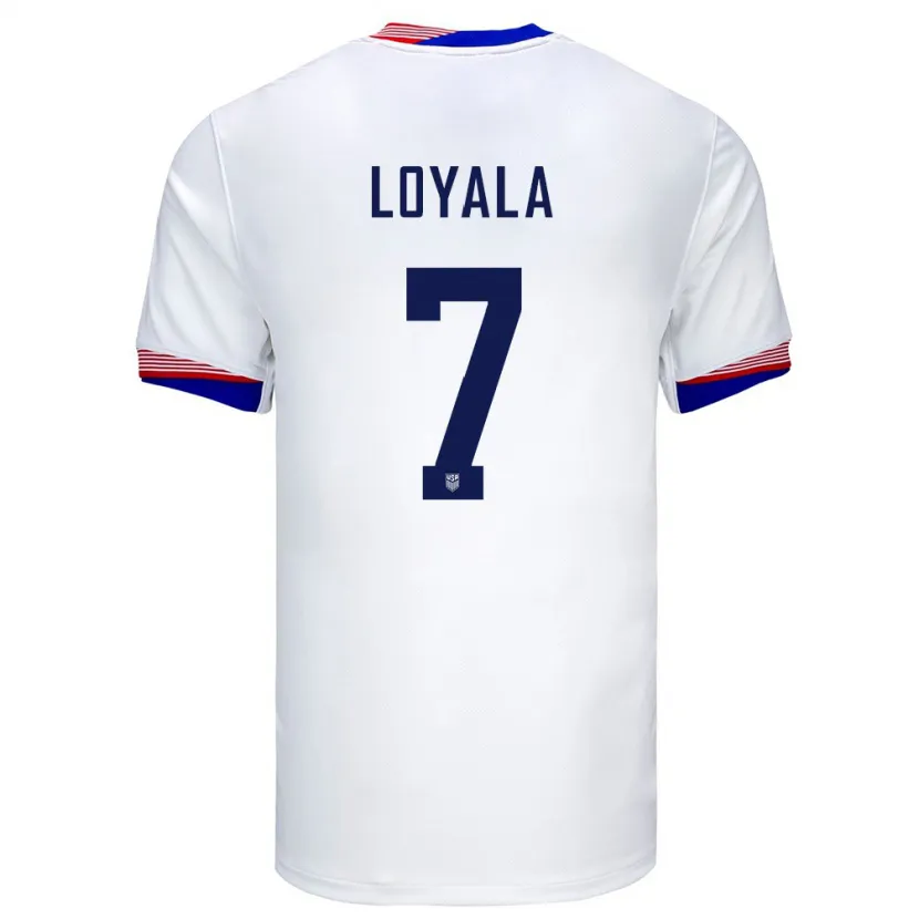 Danxen Kinder Vereinigte Staaten Favian Loyala #7 Weiß Heimtrikot Trikot 24-26 T-Shirt Schweiz