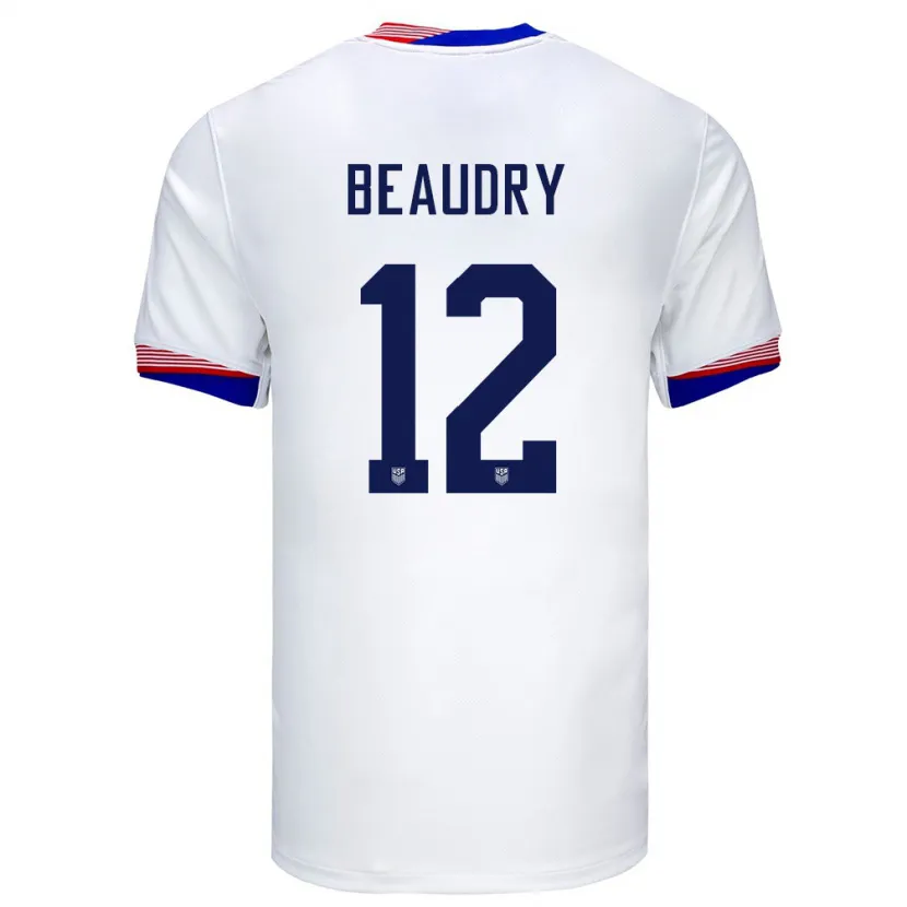 Danxen Kinder Vereinigte Staaten Adam Beaudry #12 Weiß Heimtrikot Trikot 24-26 T-Shirt Schweiz