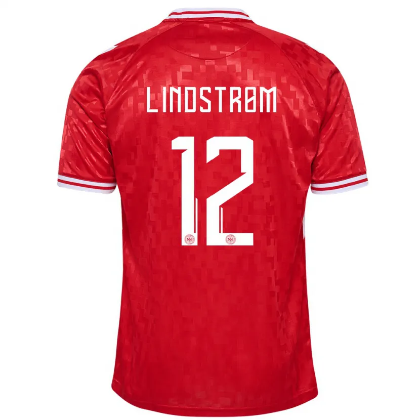 Danxen Kinder Dänemark Jesper Lindstrøm #12 Rot Heimtrikot Trikot 24-26 T-Shirt Schweiz