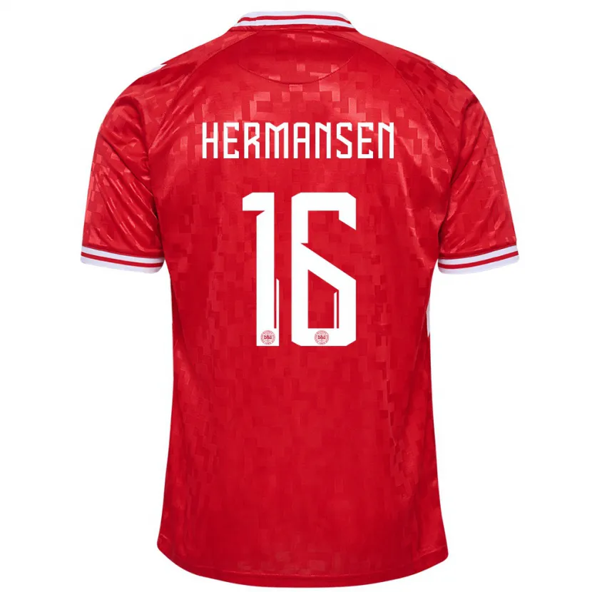 Danxen Kinder Dänemark Mads Hermansen #16 Rot Heimtrikot Trikot 24-26 T-Shirt Schweiz