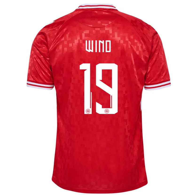 Danxen Kinder Dänemark Jonas Wind #19 Rot Heimtrikot Trikot 24-26 T-Shirt Schweiz