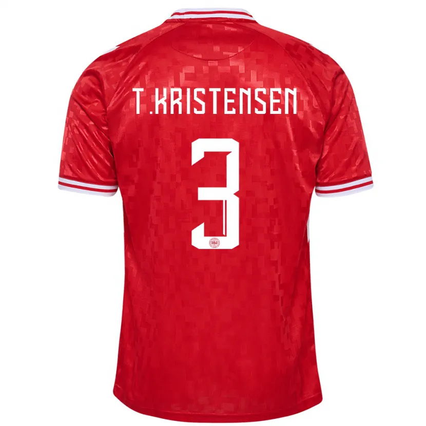 Danxen Kinder Dänemark Thomas Kristensen #3 Rot Heimtrikot Trikot 24-26 T-Shirt Schweiz