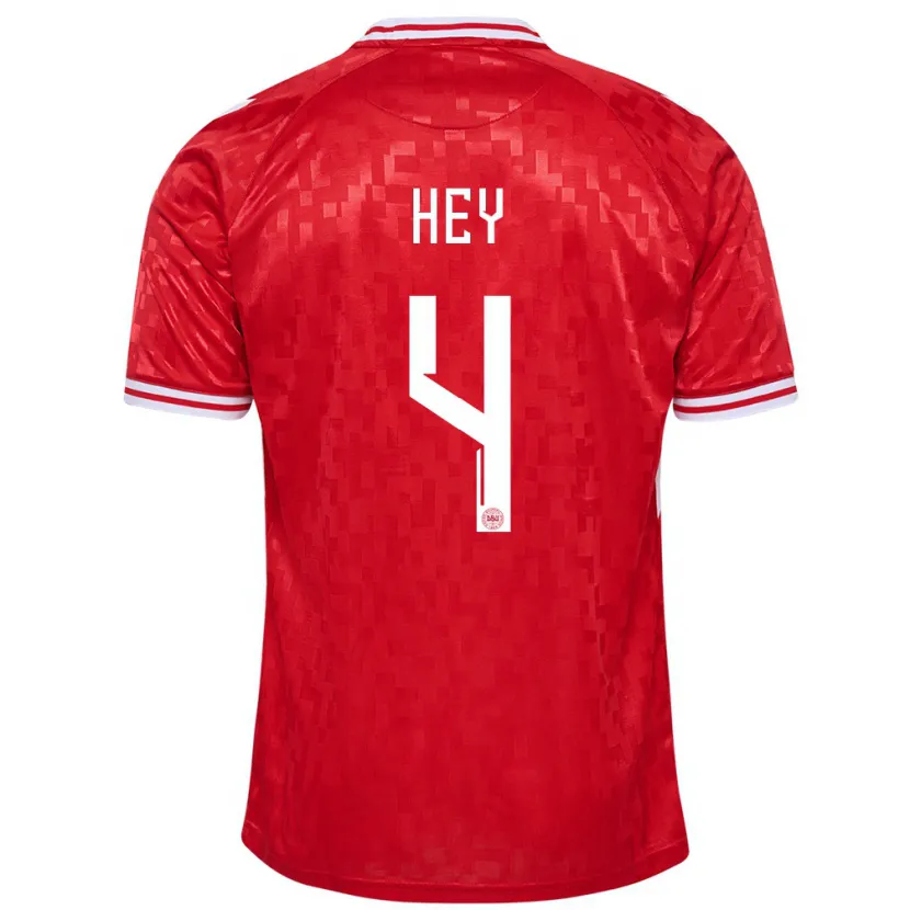 Danxen Kinder Dänemark Lucas Hey #4 Rot Heimtrikot Trikot 24-26 T-Shirt Schweiz