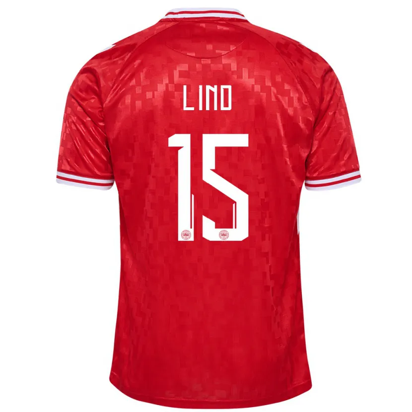 Danxen Kinder Dänemark Victor Lind #15 Rot Heimtrikot Trikot 24-26 T-Shirt Schweiz