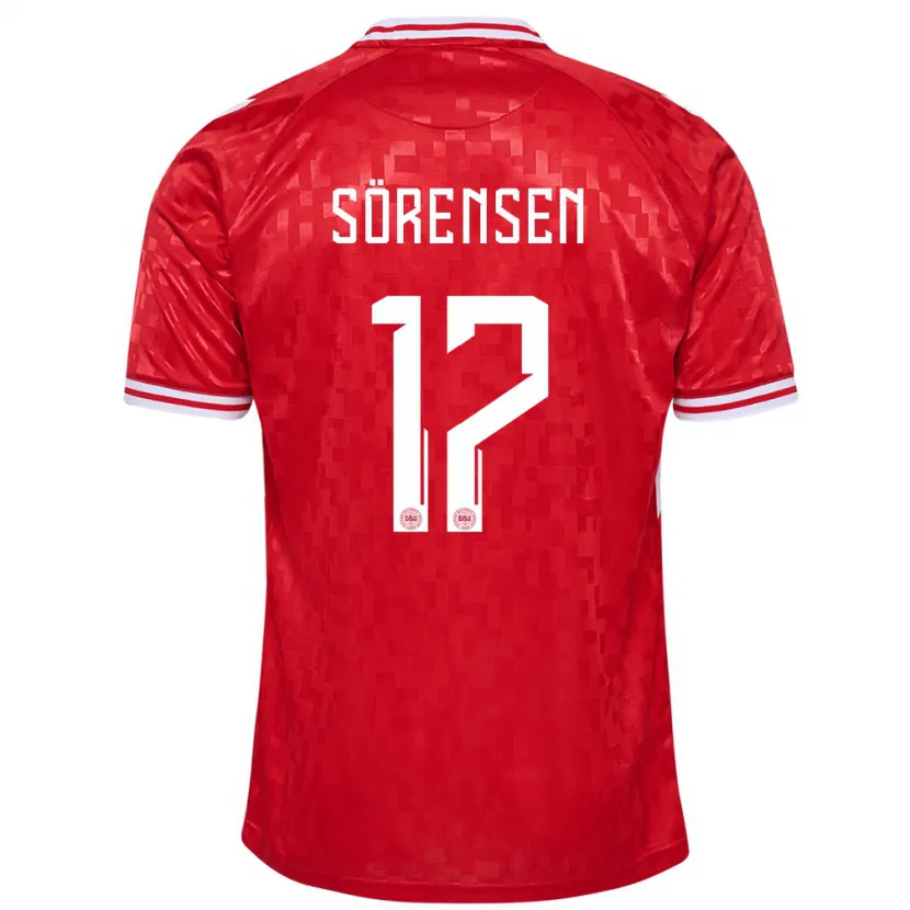 Danxen Kinder Dänemark Oliver Sörensen #17 Rot Heimtrikot Trikot 24-26 T-Shirt Schweiz