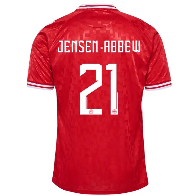 Danxen Kinder Dänemark Jonas Jensen-Abbew #21 Rot Heimtrikot Trikot 24-26 T-Shirt Schweiz