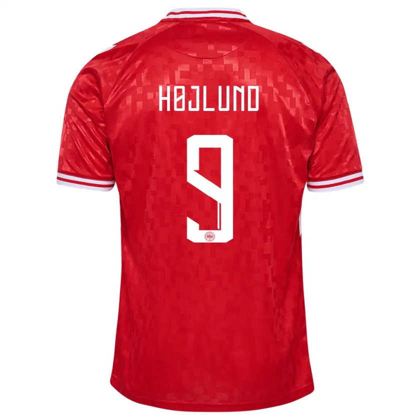 Danxen Kinder Dänemark Emil Højlund #9 Rot Heimtrikot Trikot 24-26 T-Shirt Schweiz