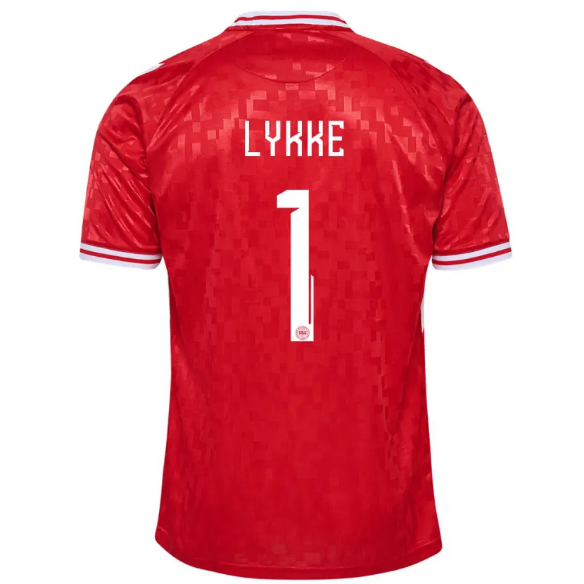 Danxen Kinder Dänemark William Lykke #1 Rot Heimtrikot Trikot 24-26 T-Shirt Schweiz